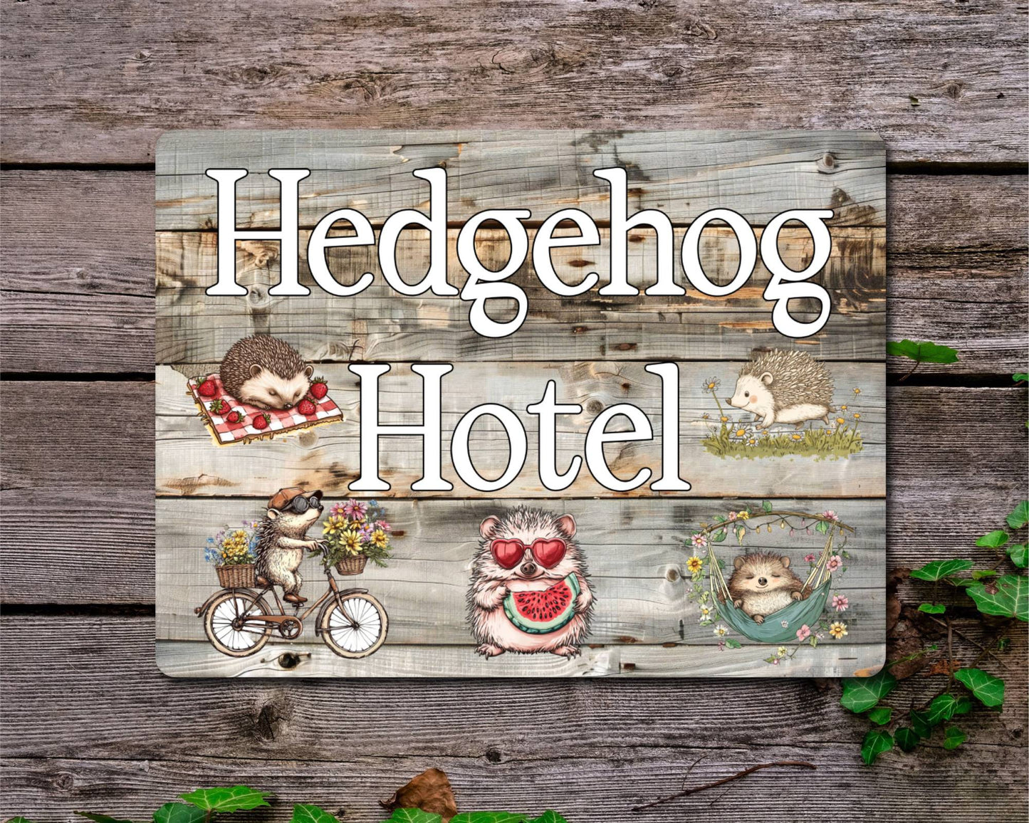 Hedgehogs Metal Sign Gift - Hedgehog Hotel - Cute Fun Novelty Family Animal Aluminium Present