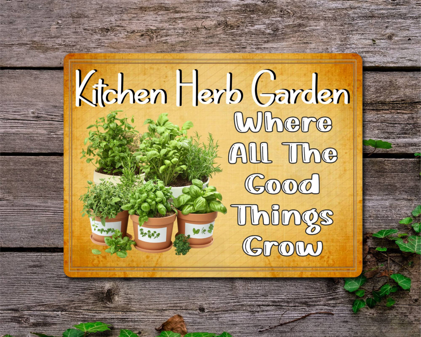 Gardening Metal Sign Gift - Kitchen Herb Garden - Where All The Good Things Grow - Cute Fun Novelty Family Aluminium Present