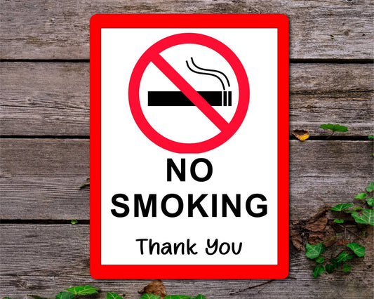 Health And Safety Metal Sign Gift - No Smoking Thank You - Cute Fun Novelty Family Gardening Aluminium Present