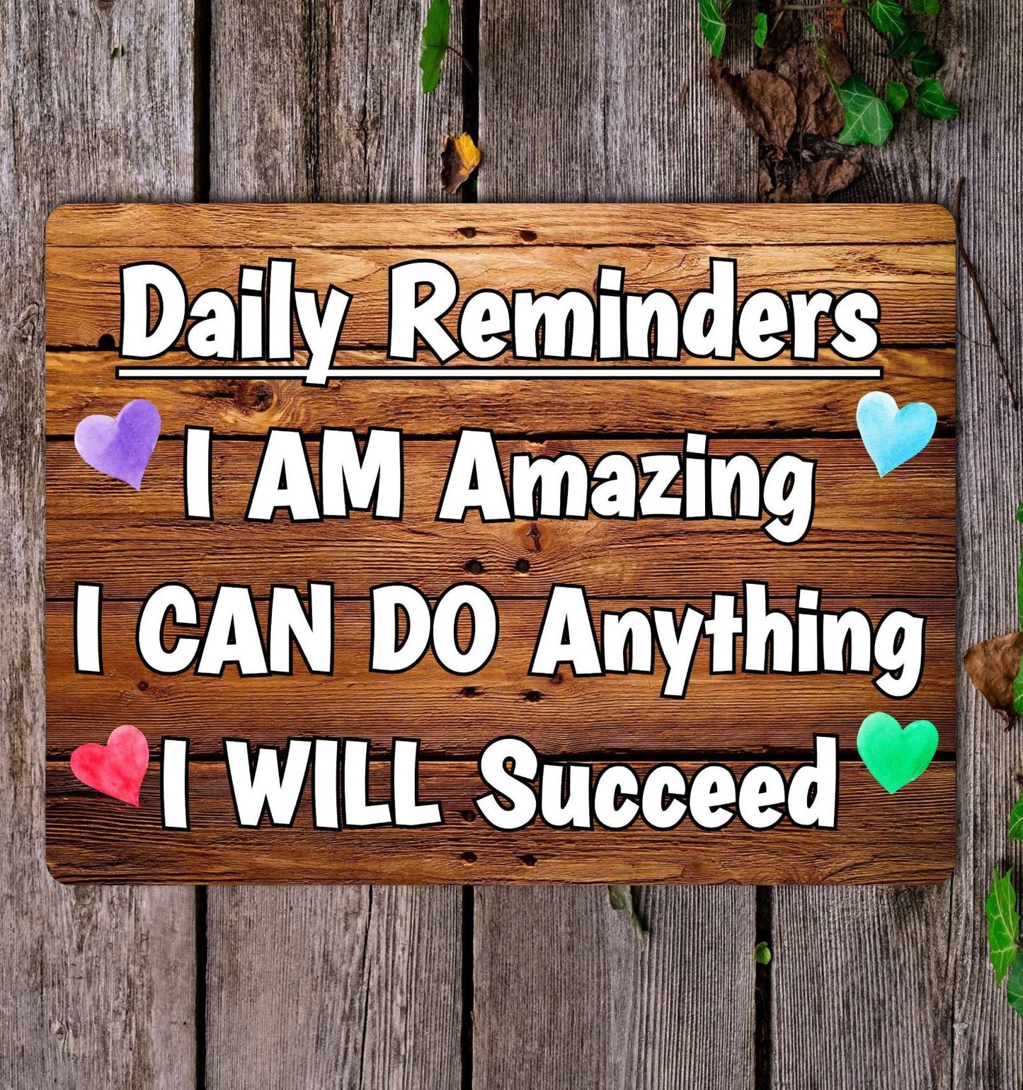 Positive Thoughts Metal Sign Gift - Daily Reminders - I Am Amazing - Cute Fun Novelty Family Aluminium Present