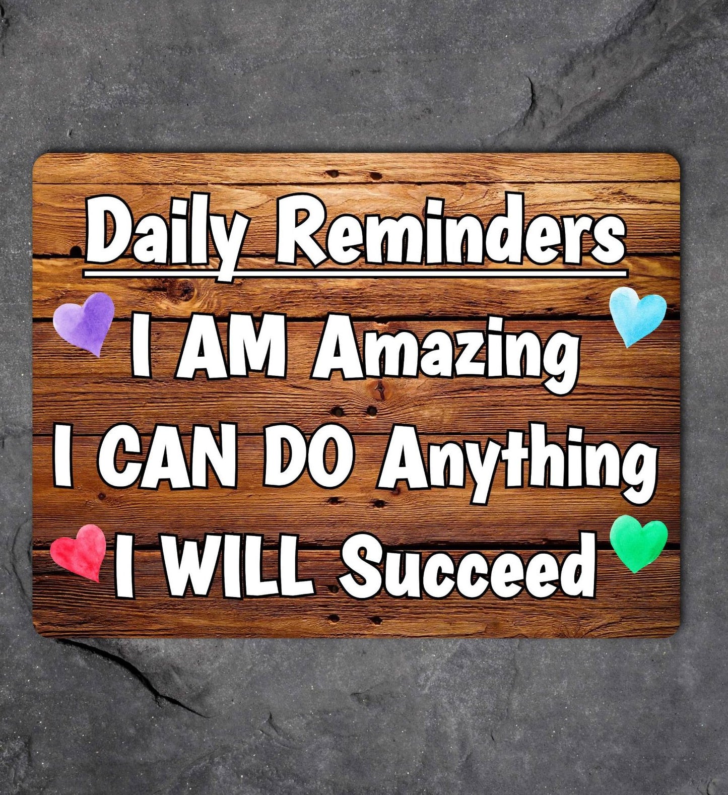 Positive Thoughts Metal Sign Gift - Daily Reminders - I Am Amazing - Cute Fun Novelty Family Aluminium Present