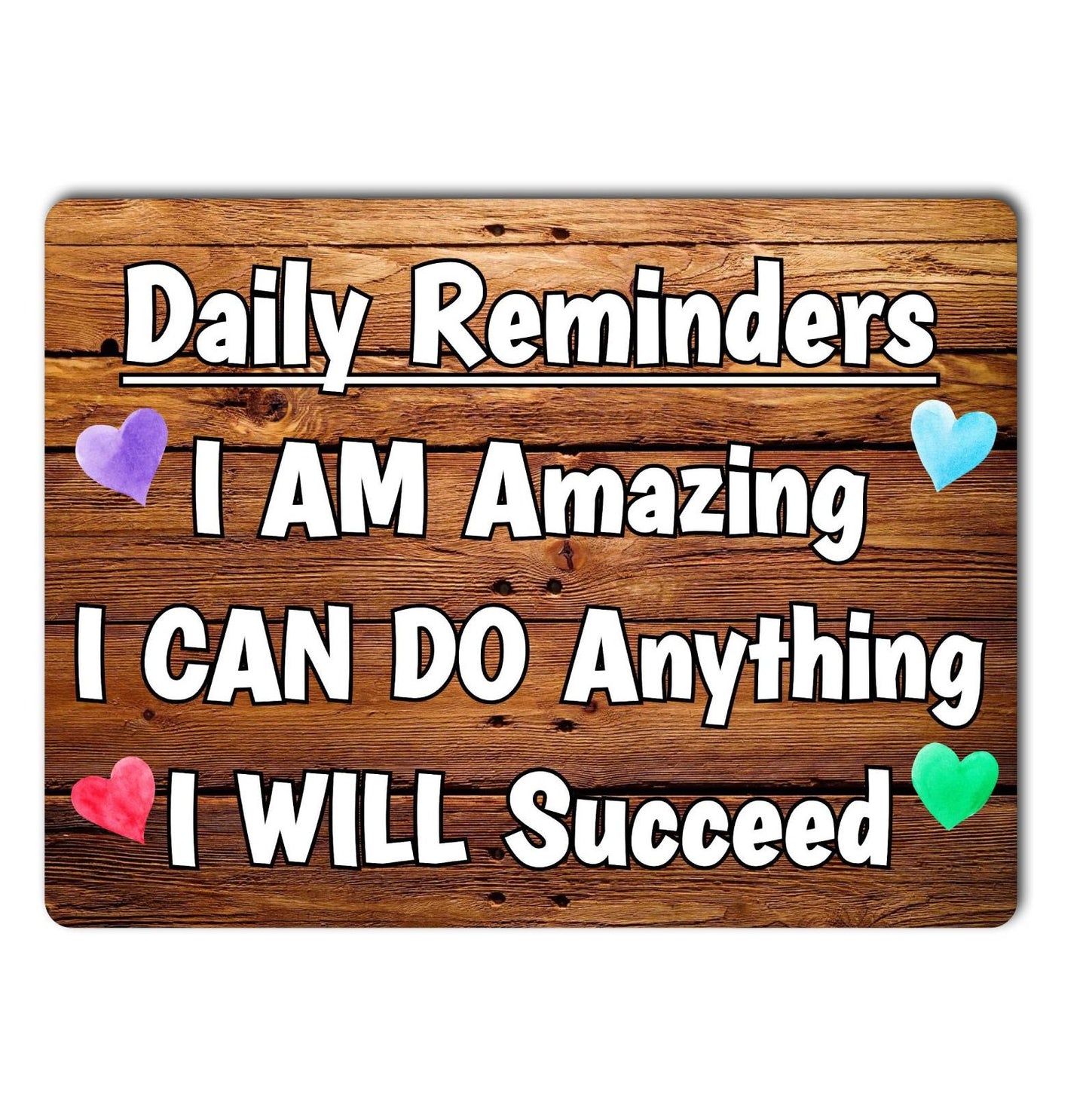 Positive Thoughts Metal Sign Gift - Daily Reminders - I Am Amazing - Cute Fun Novelty Family Aluminium Present