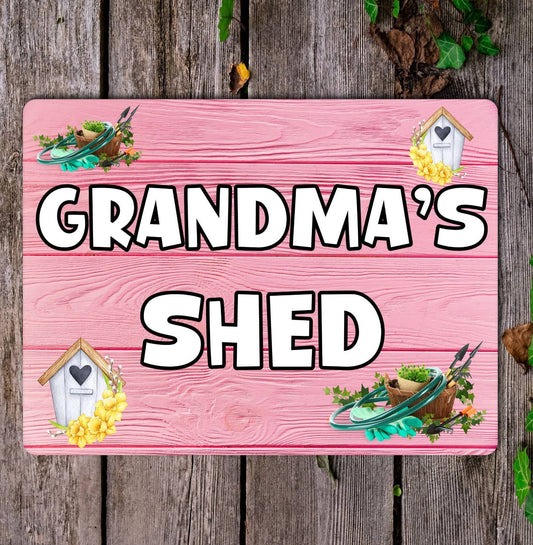 Grandma Metal Sign Gift - Grandma's Shed - Cute Fun Novelty Family Aluminium Present
