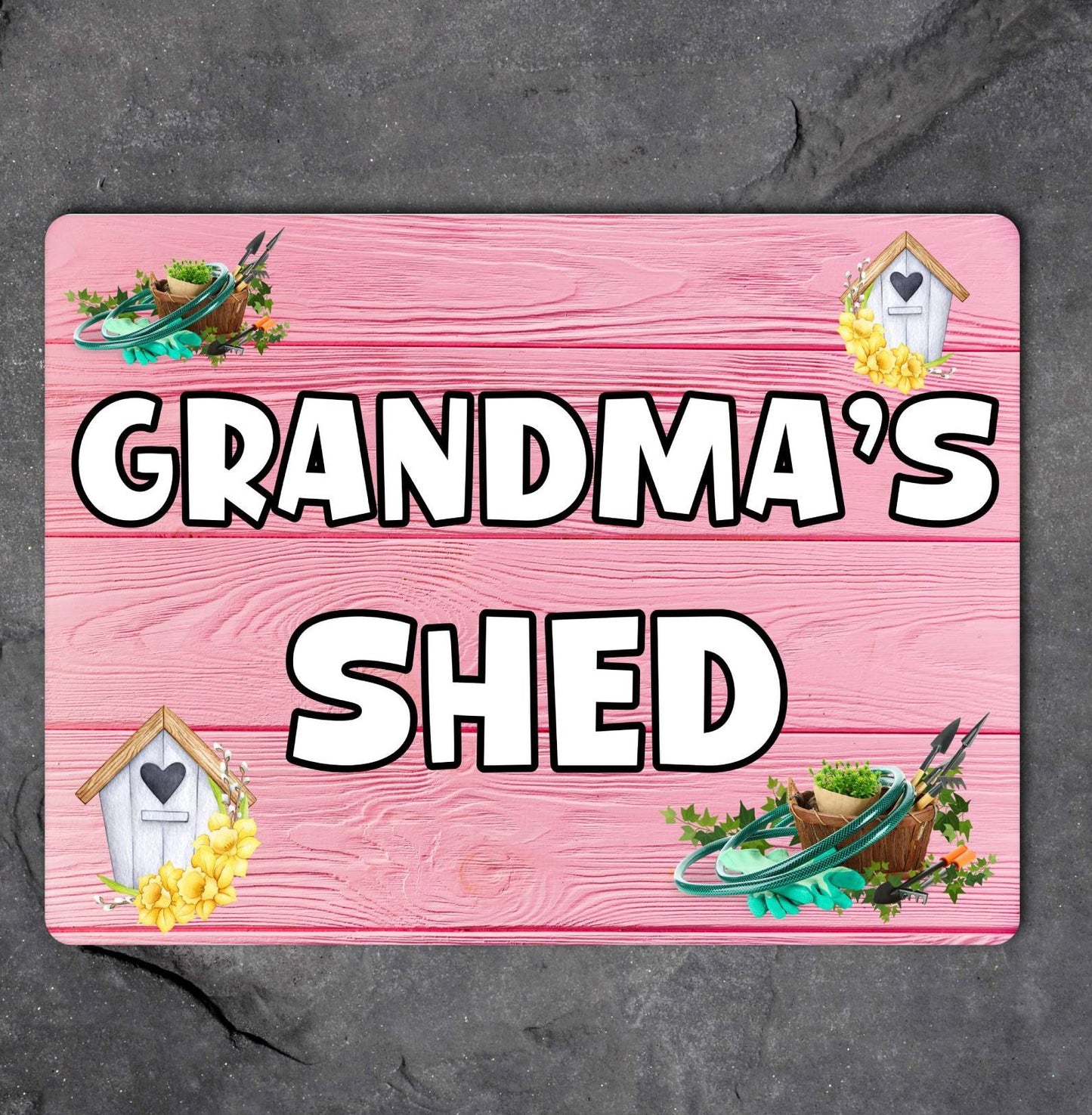 Grandma Metal Sign Gift - Grandma's Shed - Cute Fun Novelty Family Aluminium Present