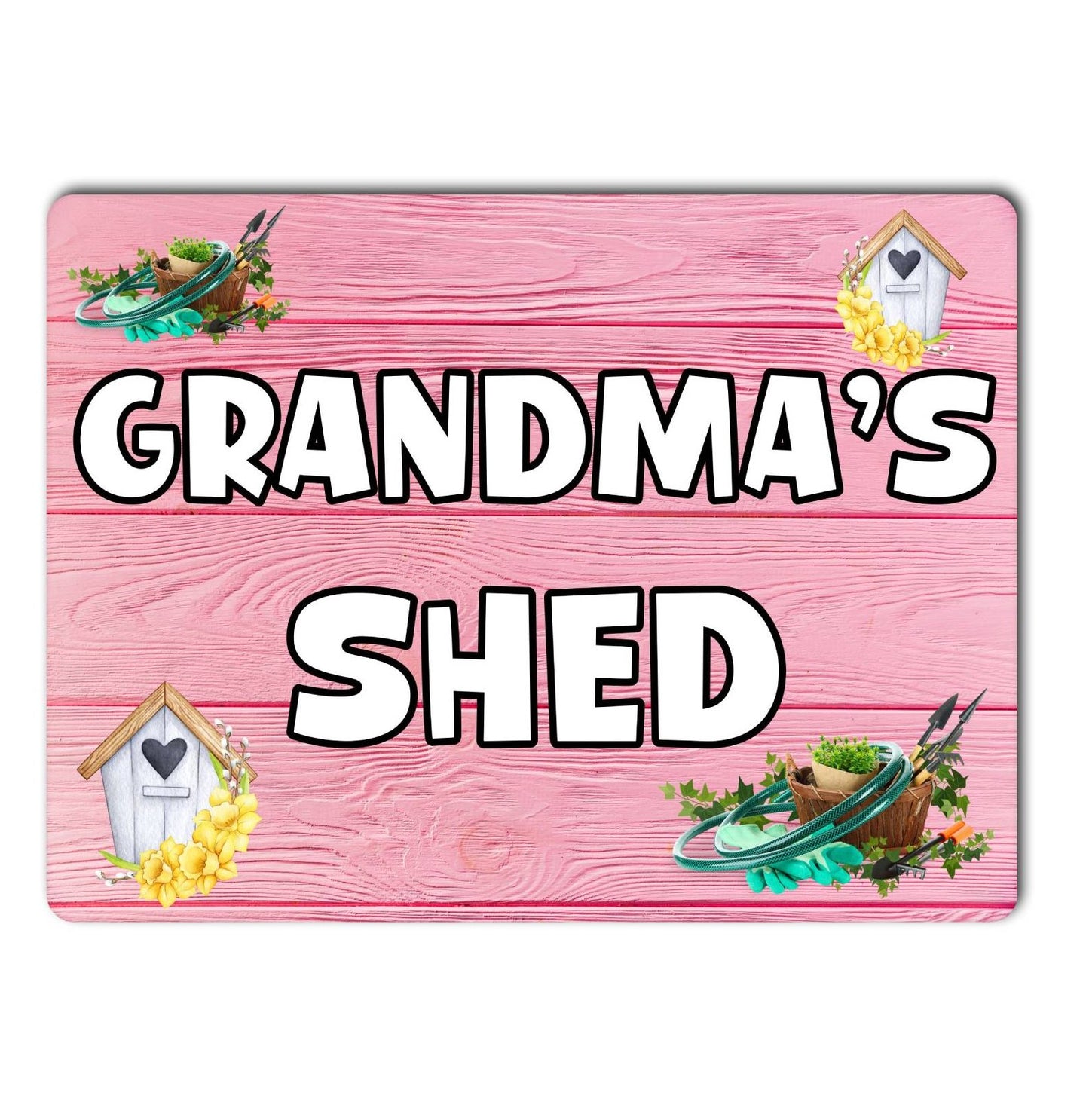 Grandma Metal Sign Gift - Grandma's Shed - Cute Fun Novelty Family Aluminium Present