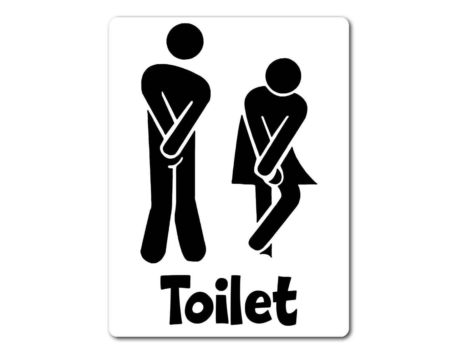 Bathroom Metal Sign Gift - Funny Toilet Sign - BLACK - Cute Fun Novelty Aluminium Present