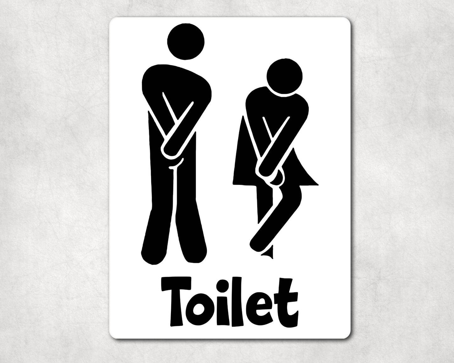 Bathroom Metal Sign Gift - Funny Toilet Sign - BLACK - Cute Fun Novelty Aluminium Present