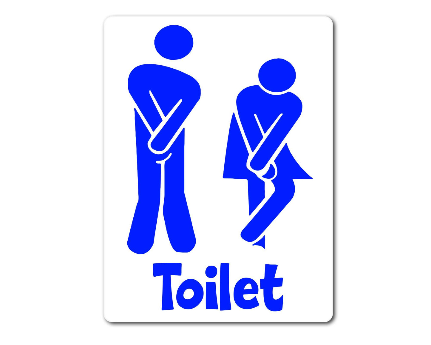 Bathroom Metal Sign Gift - Funny Toilet Sign - BLUE - Cute Fun Novelty Aluminium Present