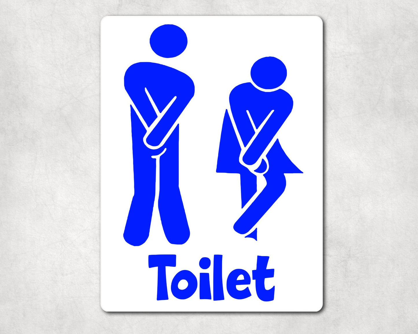 Bathroom Metal Sign Gift - Funny Toilet Sign - BLUE - Cute Fun Novelty Aluminium Present