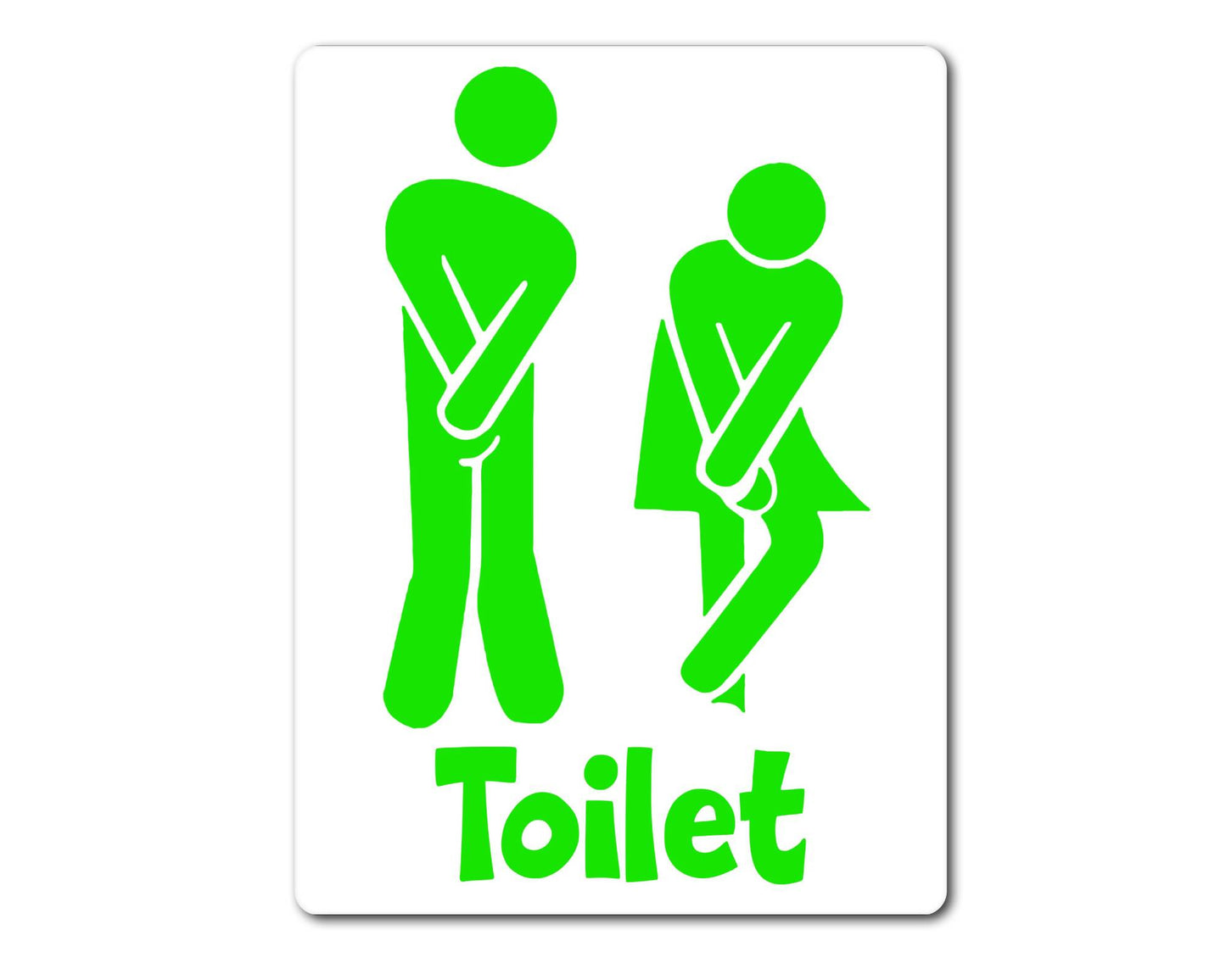 Bathroom Metal Sign Gift - Funny Toilet Sign - GREEN - Cute Fun Novelty Aluminium Present