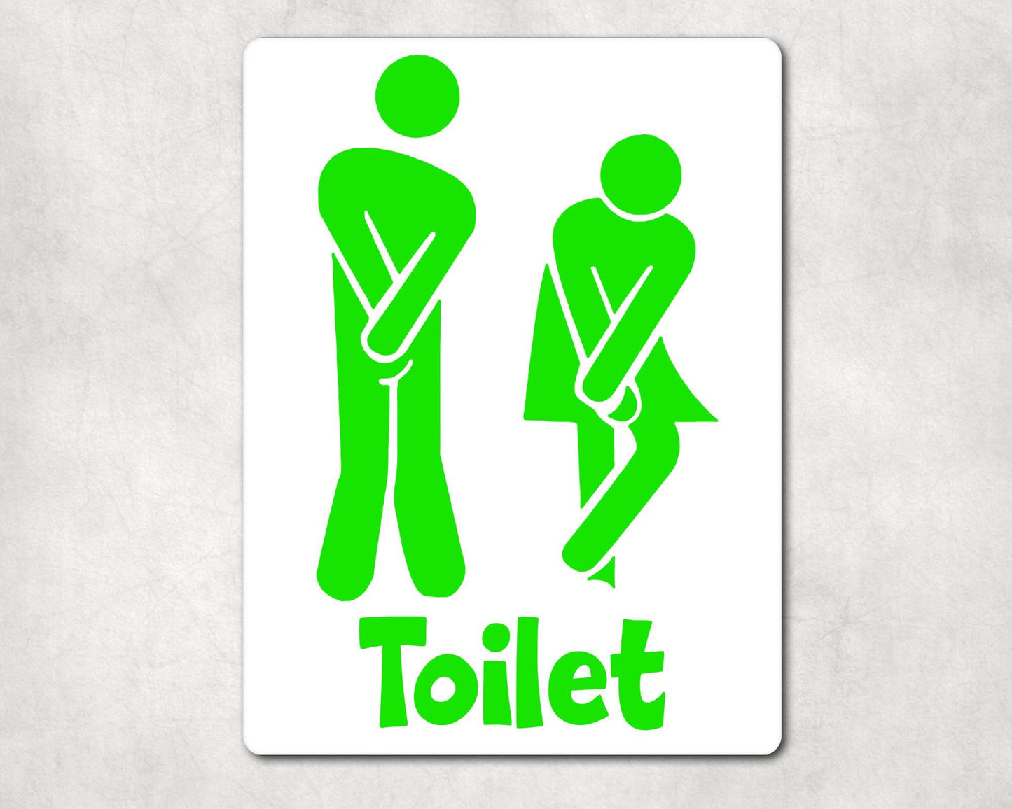Bathroom Metal Sign Gift - Funny Toilet Sign - GREEN - Cute Fun Novelty Aluminium Present