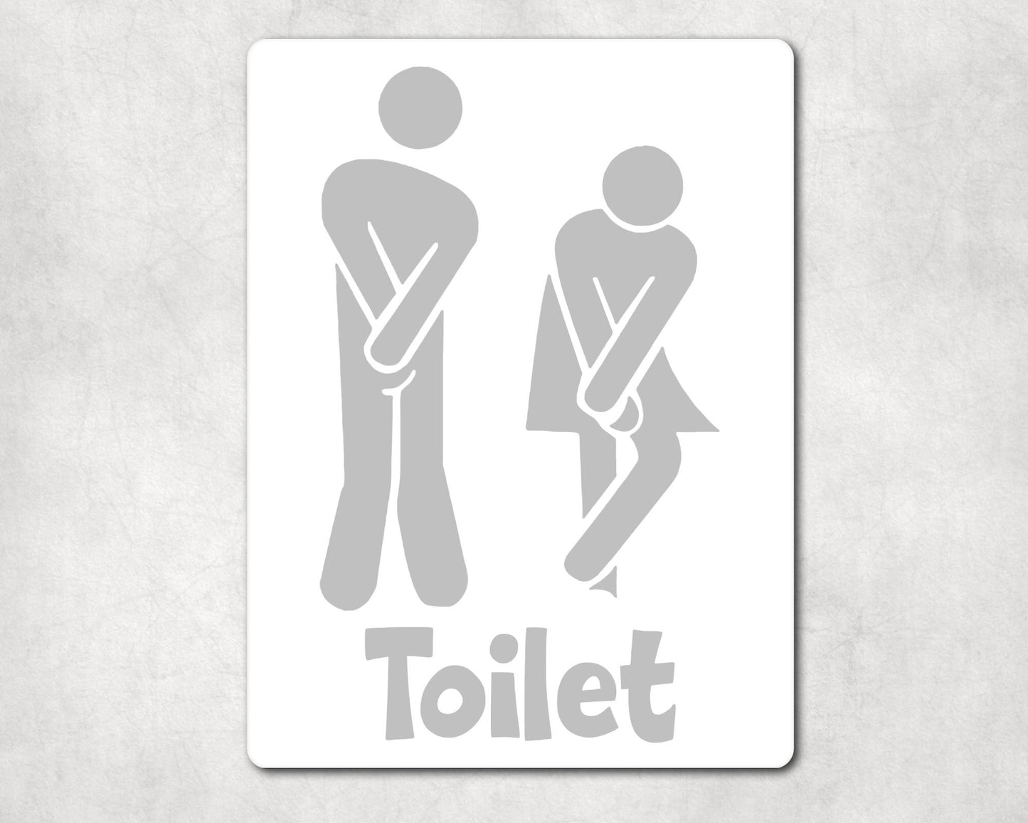 Bathroom Metal Sign Gift - Funny Toilet Sign - GREY - Cute Fun Novelty Aluminium Present