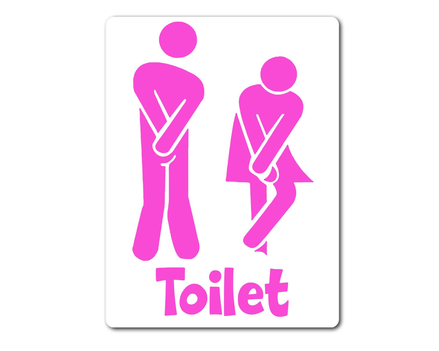 Bathroom Metal Sign Gift - Funny Toilet Sign - PINK - Cute Fun Novelty Aluminium Present