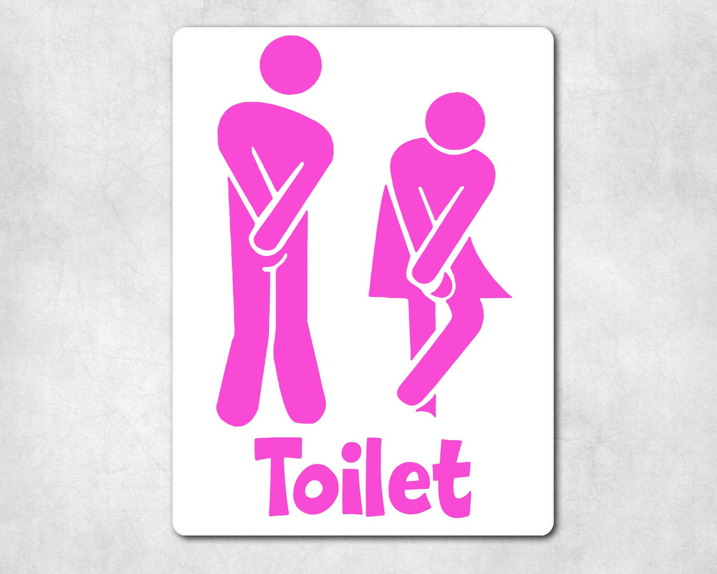 Bathroom Metal Sign Gift - Funny Toilet Sign - PINK - Cute Fun Novelty Aluminium Present