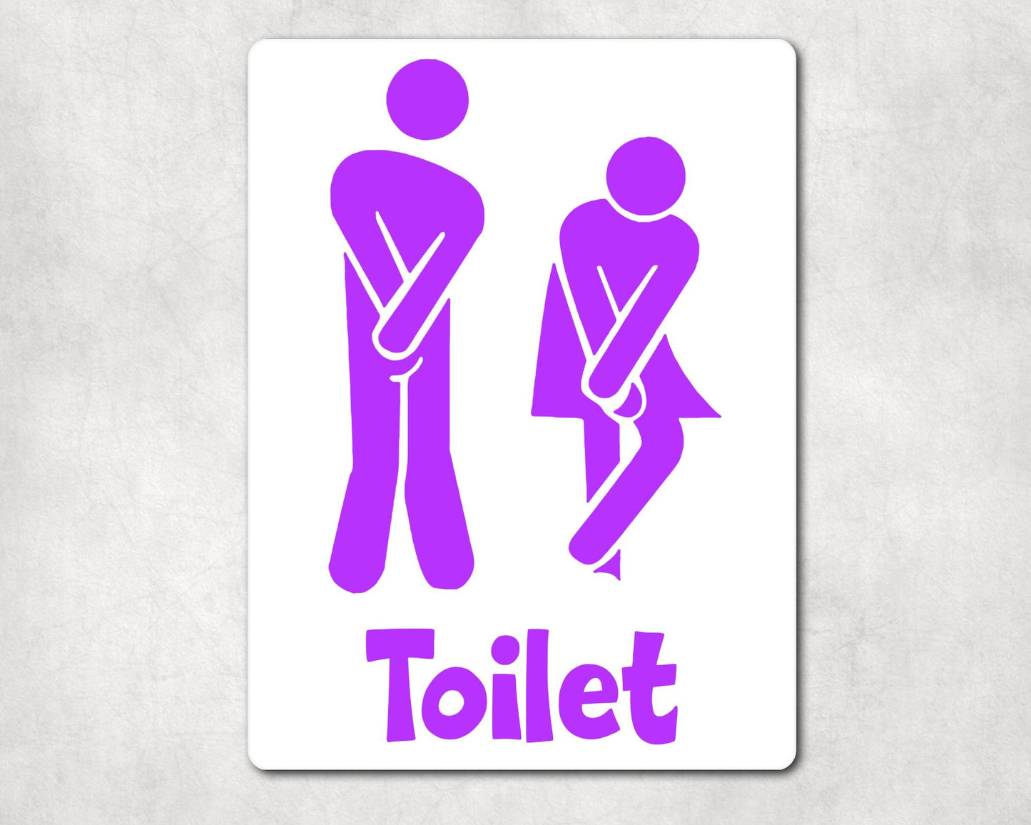 Bathroom Metal Sign Gift - Funny Toilet Sign - PURPLE - Cute Fun Novelty Aluminium Present