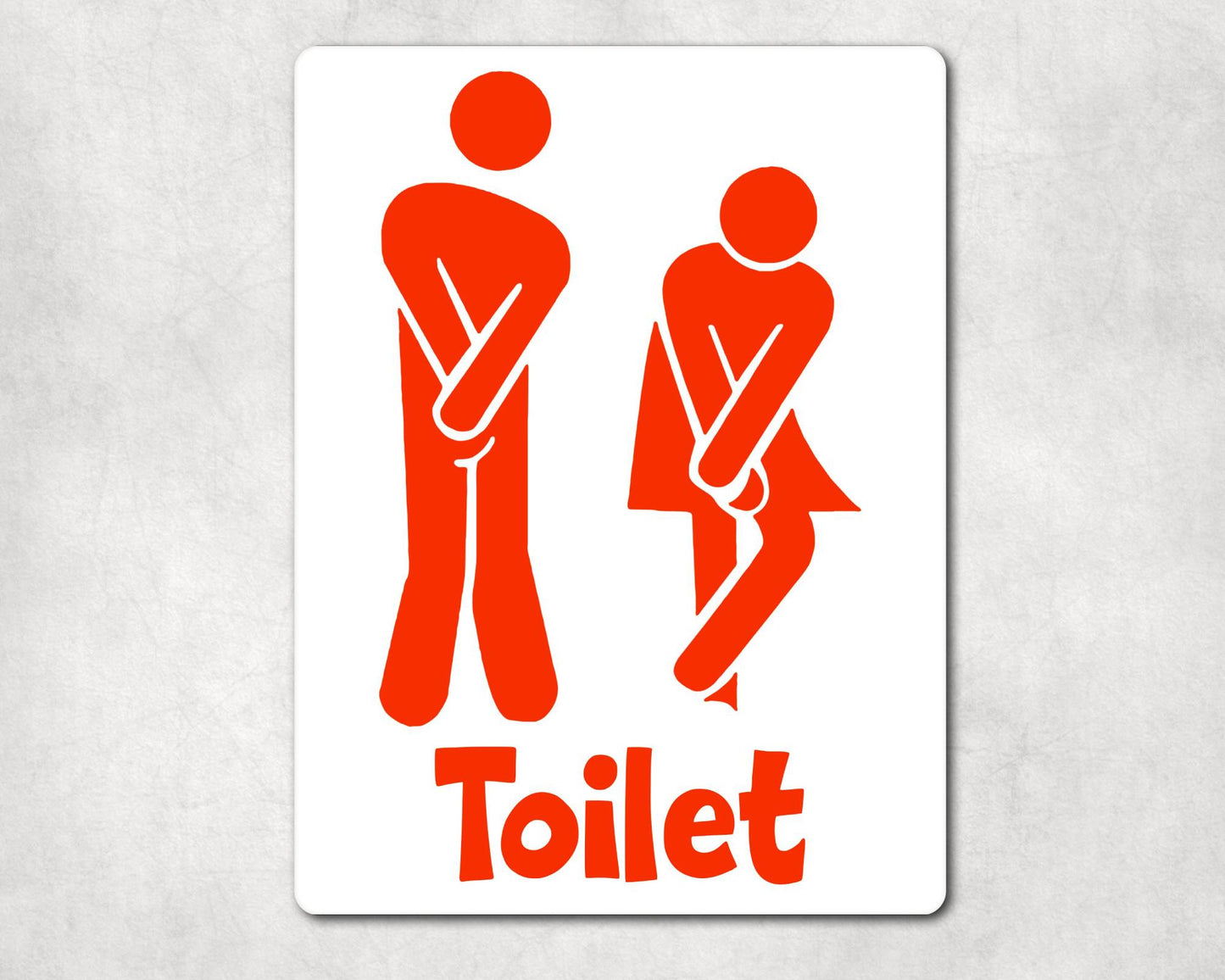 Bathroom Metal Sign Gift - Funny Toilet Sign - RED - Cute Fun Novelty Aluminium Present