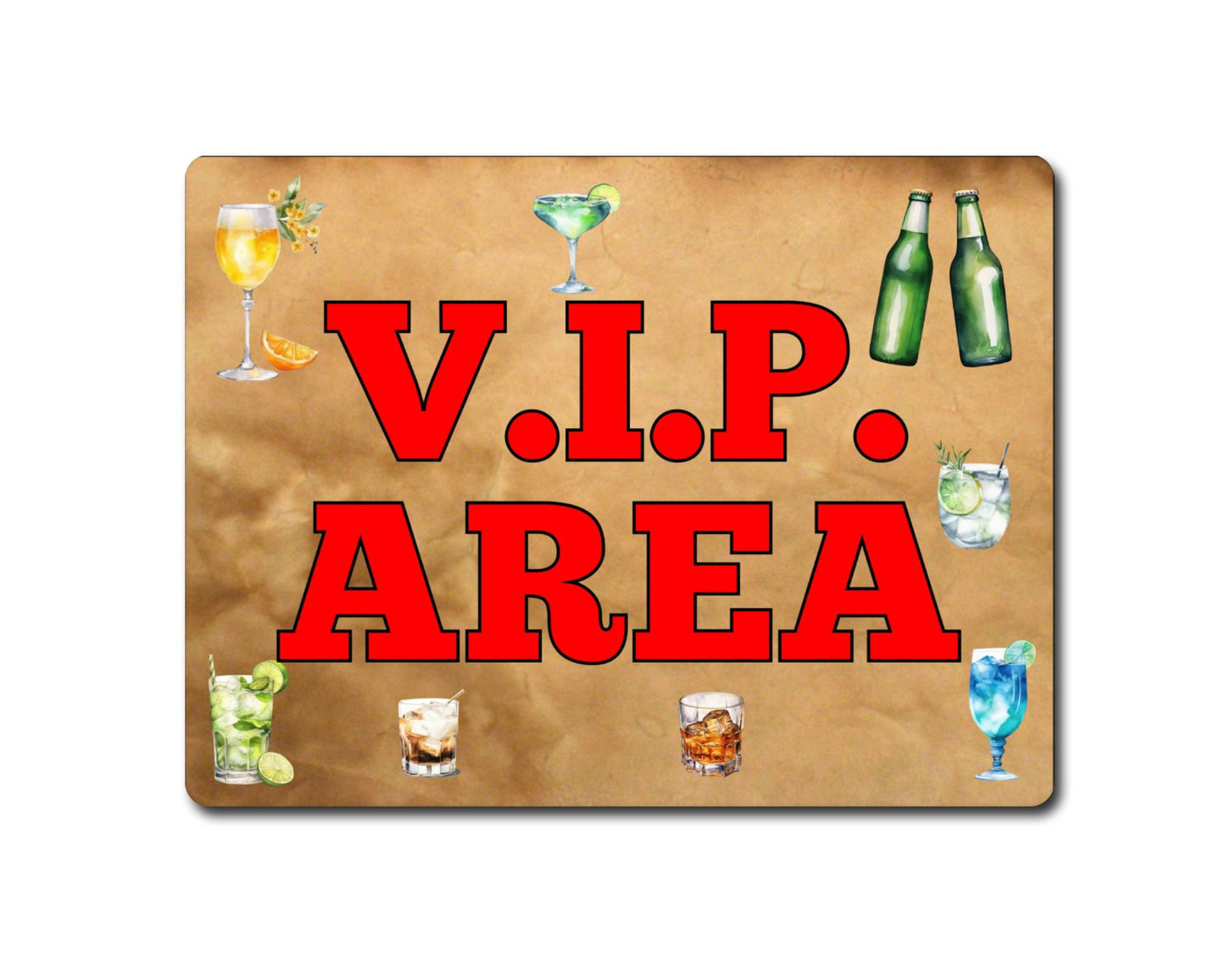 Gardening Metal Sign Gift - V.I.P. Area - Cute Fun Novelty Family Alcohol Allotment Aluminium Present