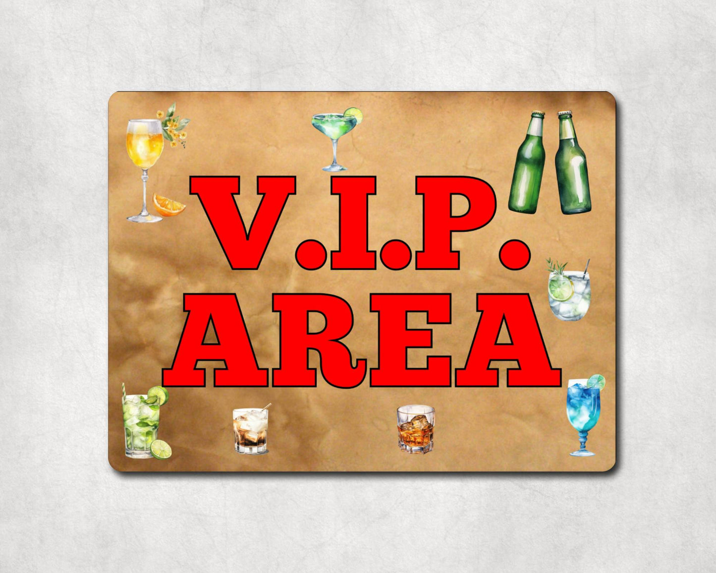 Gardening Metal Sign Gift - V.I.P. Area - Cute Fun Novelty Family Alcohol Allotment Aluminium Present