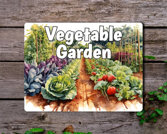 Gardening Metal Sign Gift - Vegetable Garden - Cute Fun Novelty Family Allotment Aluminium Present