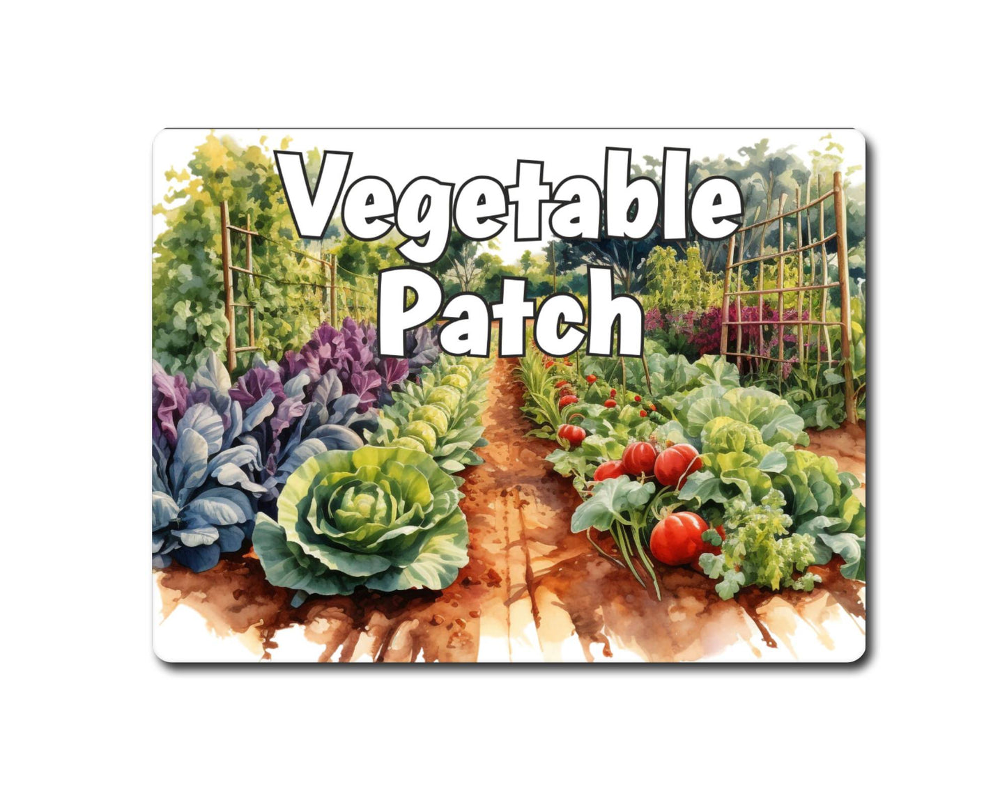 Gardening Metal Sign Gift - Vegetable Patch - Cute Fun Novelty Family Allotment Aluminium Present