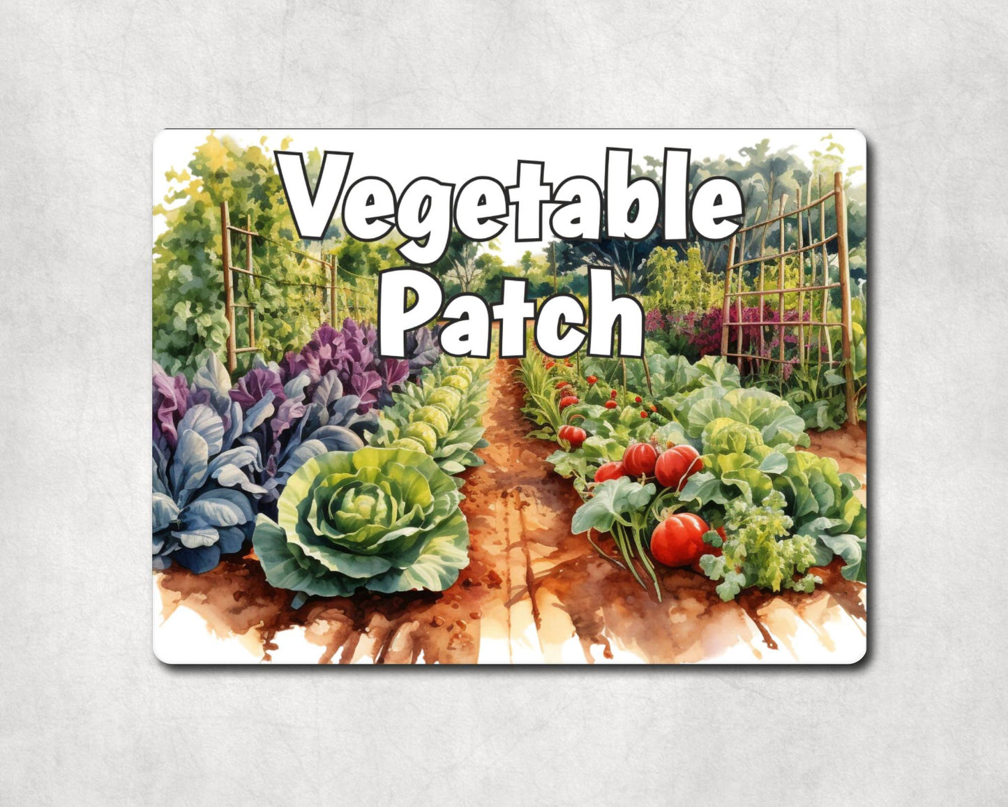 Gardening Metal Sign Gift - Vegetable Patch - Cute Fun Novelty Family Allotment Aluminium Present