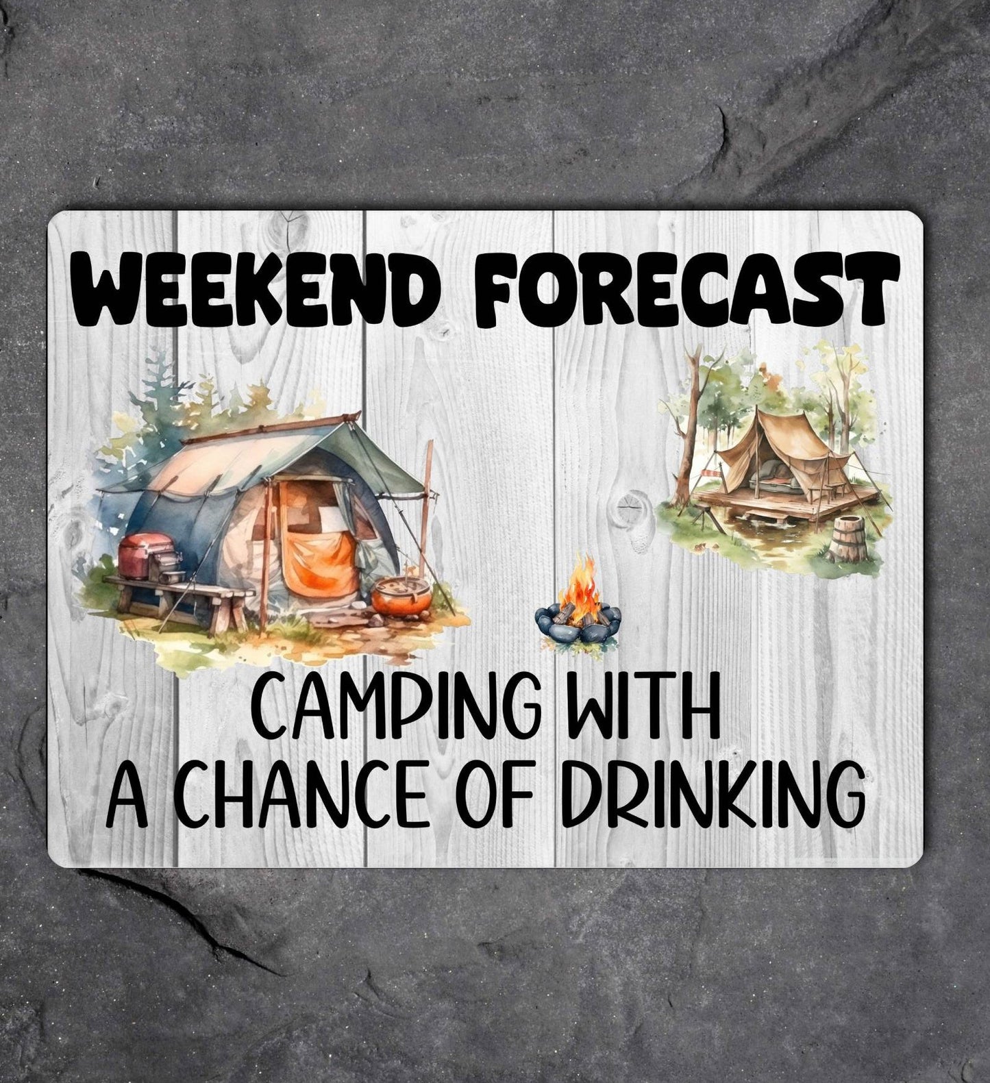 Camping Metal Sign Gift - Weekend Forecast Camping With A Chance Of Drinking - Cute Fun Novelty Aluminium Present