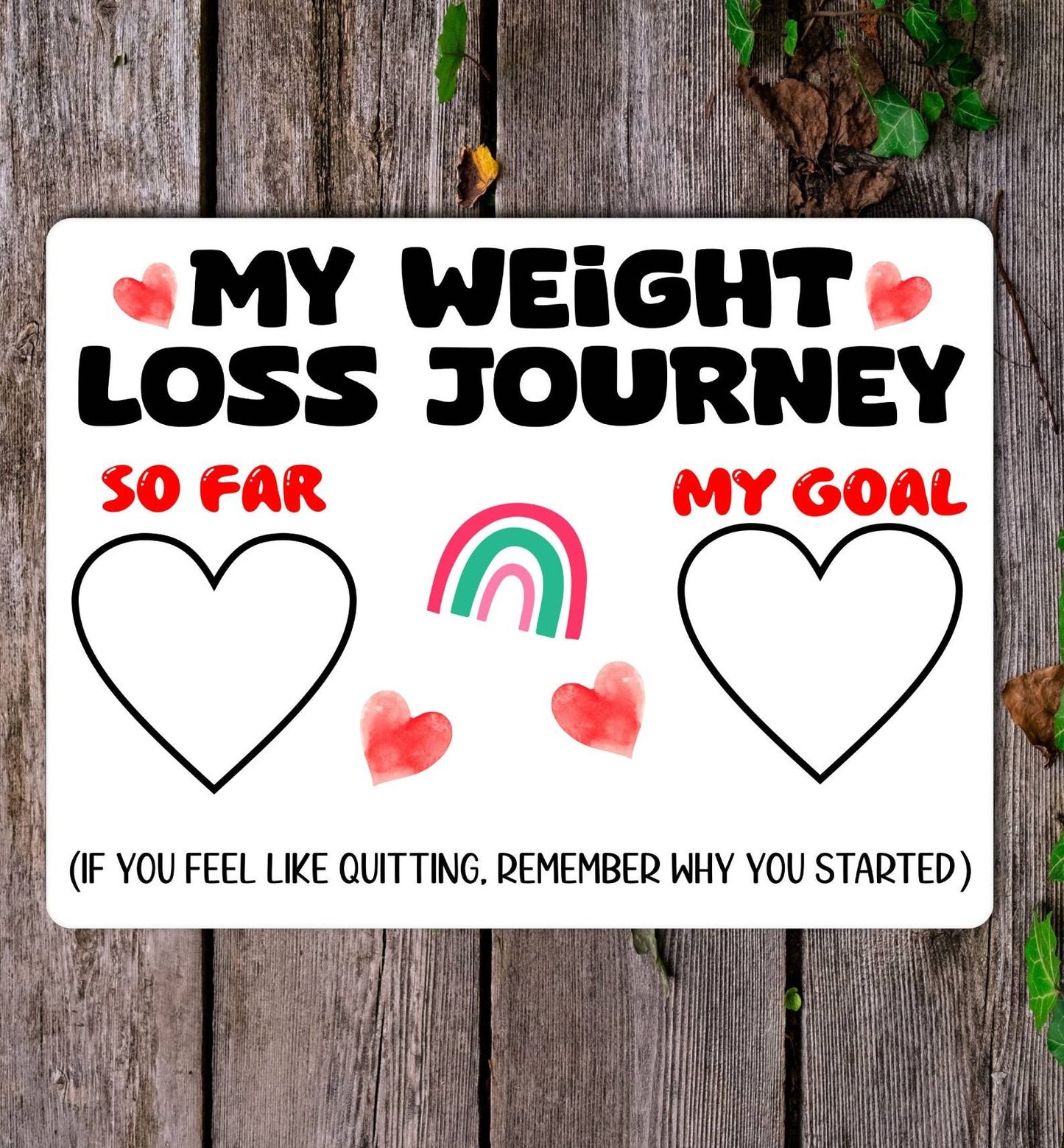 Diet Metal Sign Gift - My Weight Loss Journey - Cute Fun Novelty Family Aluminium Present