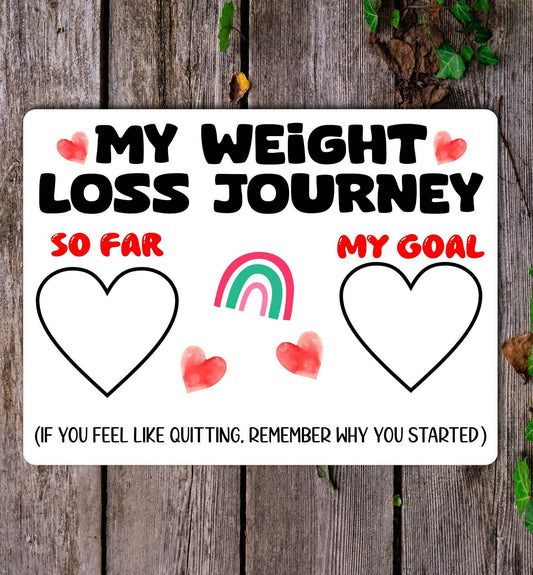 Diet Metal Sign Gift - My Weight Loss Journey - Cute Fun Novelty Family Aluminium Present