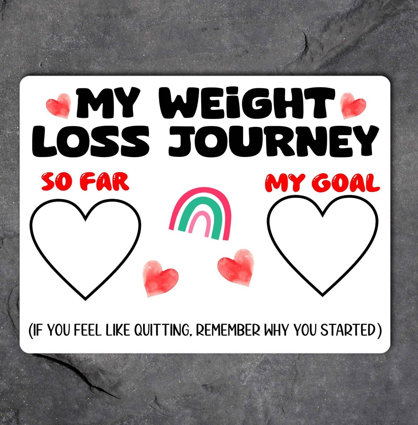 Diet Metal Sign Gift - My Weight Loss Journey - Cute Fun Novelty Family Aluminium Present