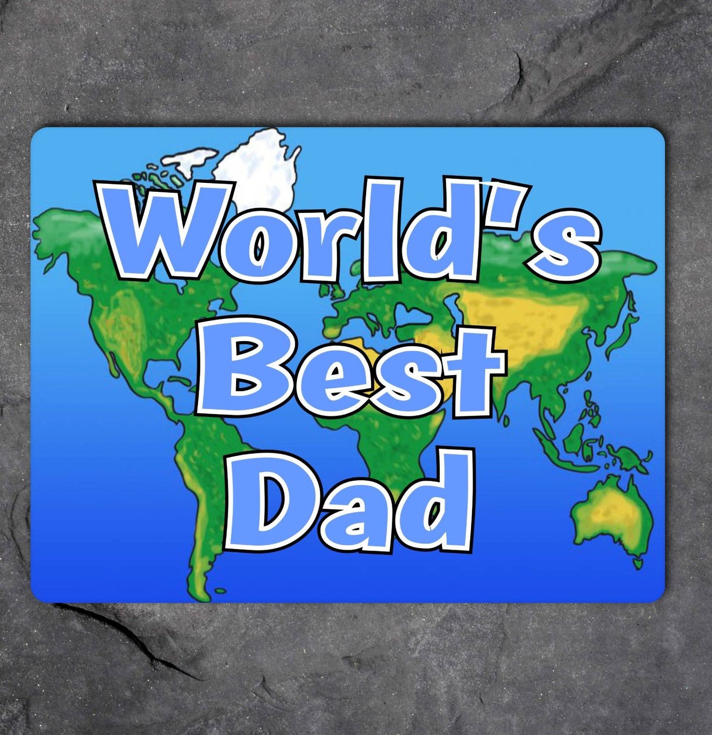 Dad Metal Sign Gift - World's Best Dad - Cute Fun Novelty Family Aluminium Present
