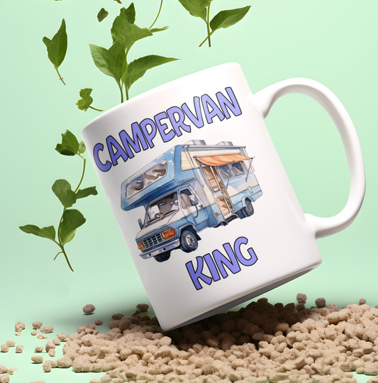 Campervan King Mug Gift Nice Novelty Cute Funny Joke Holiday Travel Vacation Cup Present