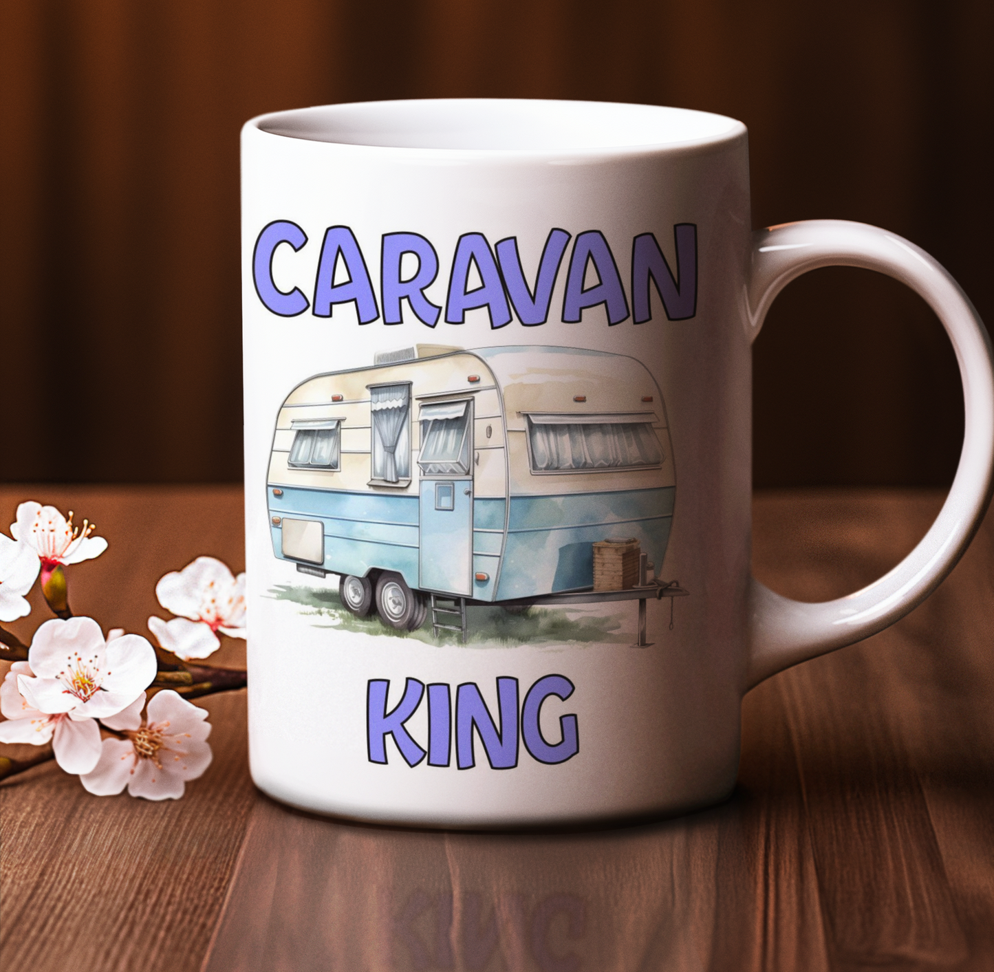 Caravan Mug Gift - Caravan King - Nice Novelty Cute Funny Joke Holiday Travel Vacation Cup Present