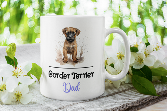 Border Terrier Dad Mug Gift Nice Funny Cute Novelty Pet Dog Owner Cup Birthday Christmas Mother's Day Present