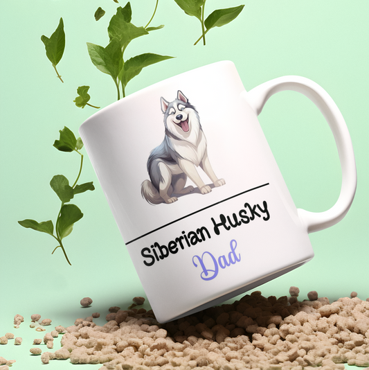 Siberian Husky Dad Mug Gift Nice Funny Cute Novelty Pet Dog Owner Cup Birthday Christmas Present