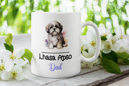 Lhasa Apso Dad Mug Gift Nice Funny Cute Novelty Pet Dog Owner Cup Birthday Christmas Mother's Day Present