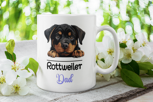 Rottweiler Dad Mug Gift Nice Funny Cute Novelty Pet Dog Owner Cup Birthday Christmas Mother's Day Present