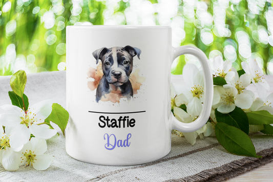 Staffie Dad Mug Gift Nice Funny Cute Novelty Pet Dog Owner Cup Birthday Christmas Father's Day Present