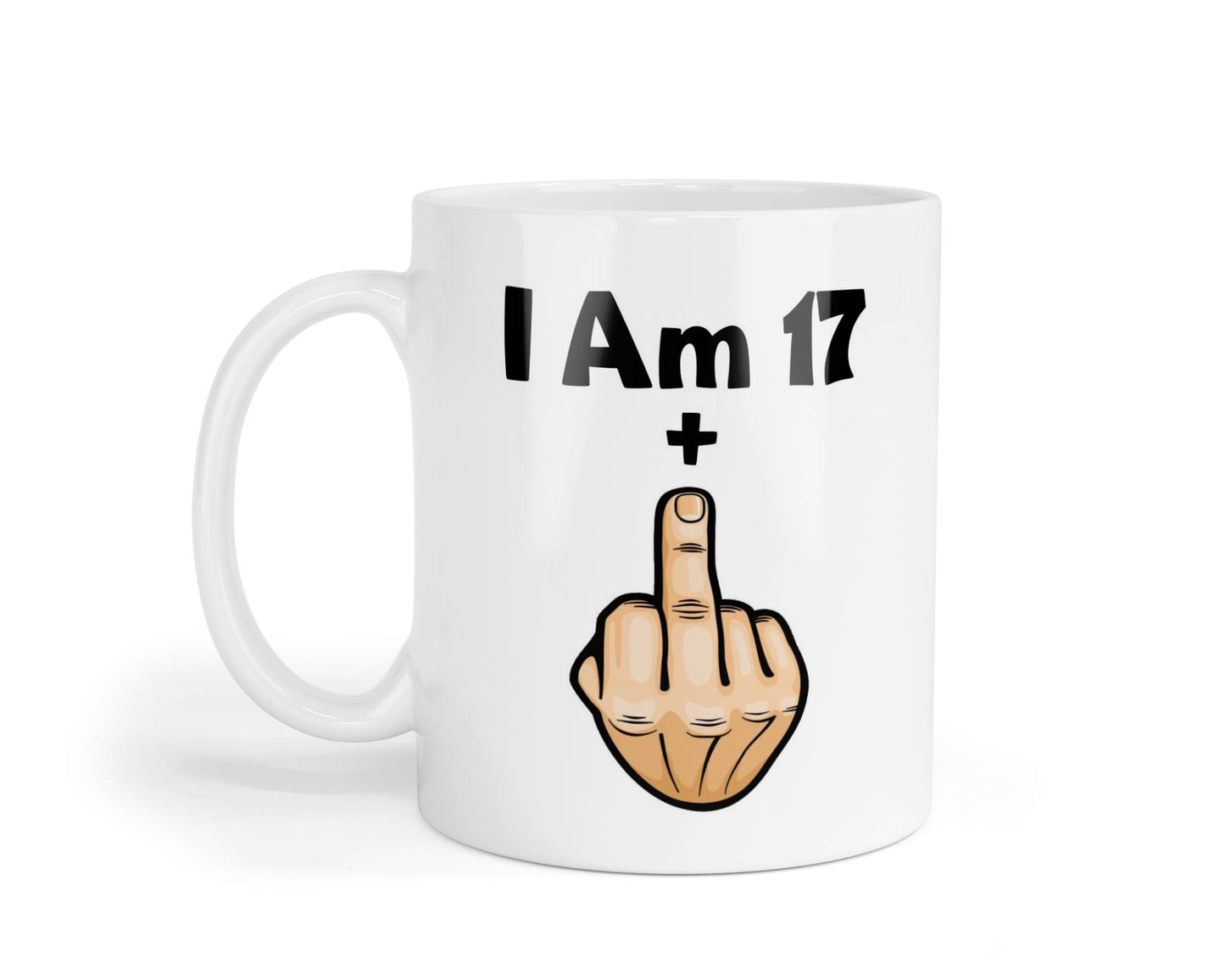 Funny Rude Mug Gift I'm 17 + Middle Finger Cute Funny Novelty Cup 18th Birthday Present
