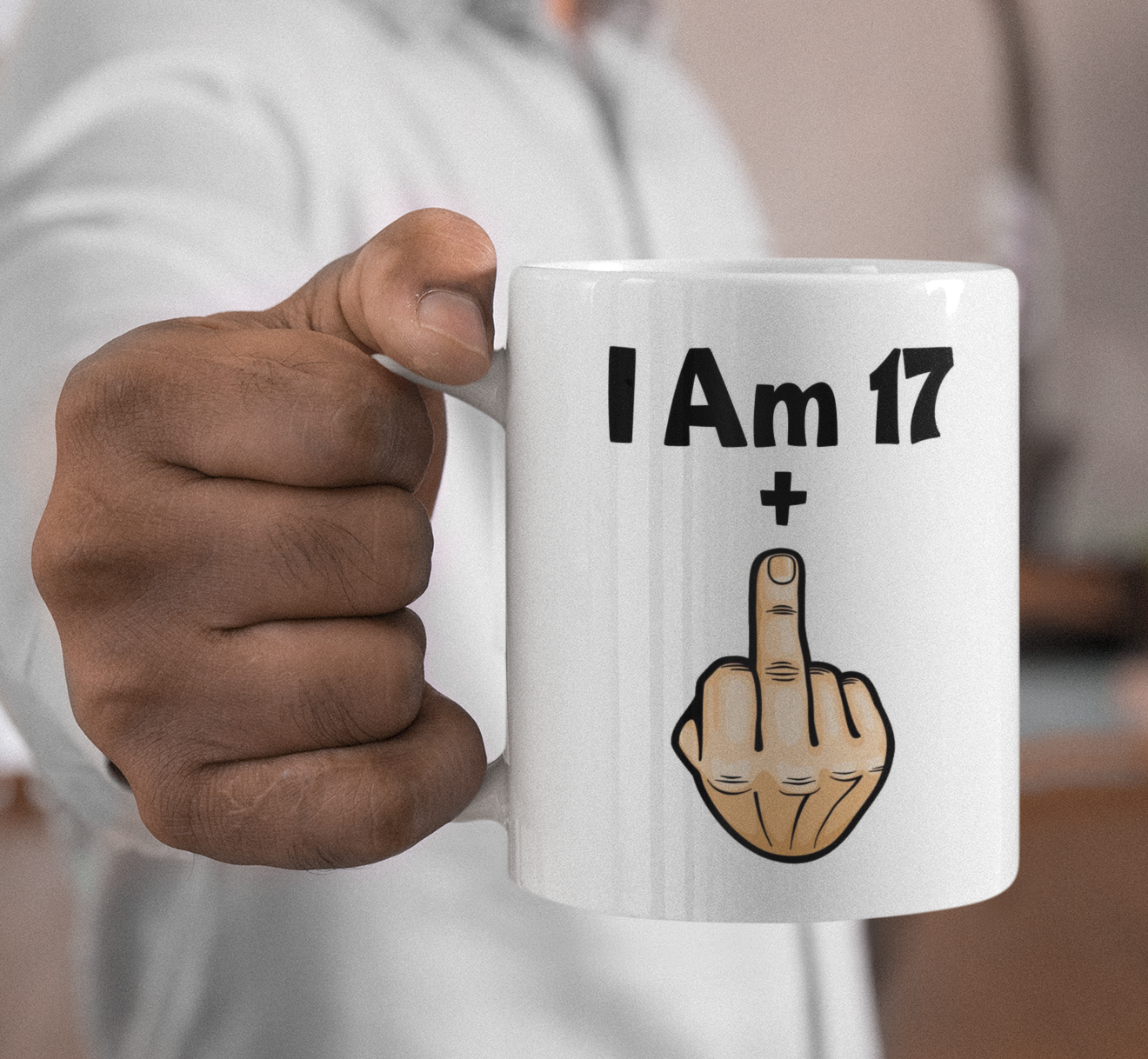 Funny Rude Mug Gift I'm 17 + Middle Finger Cute Funny Novelty Cup 18th Birthday Present
