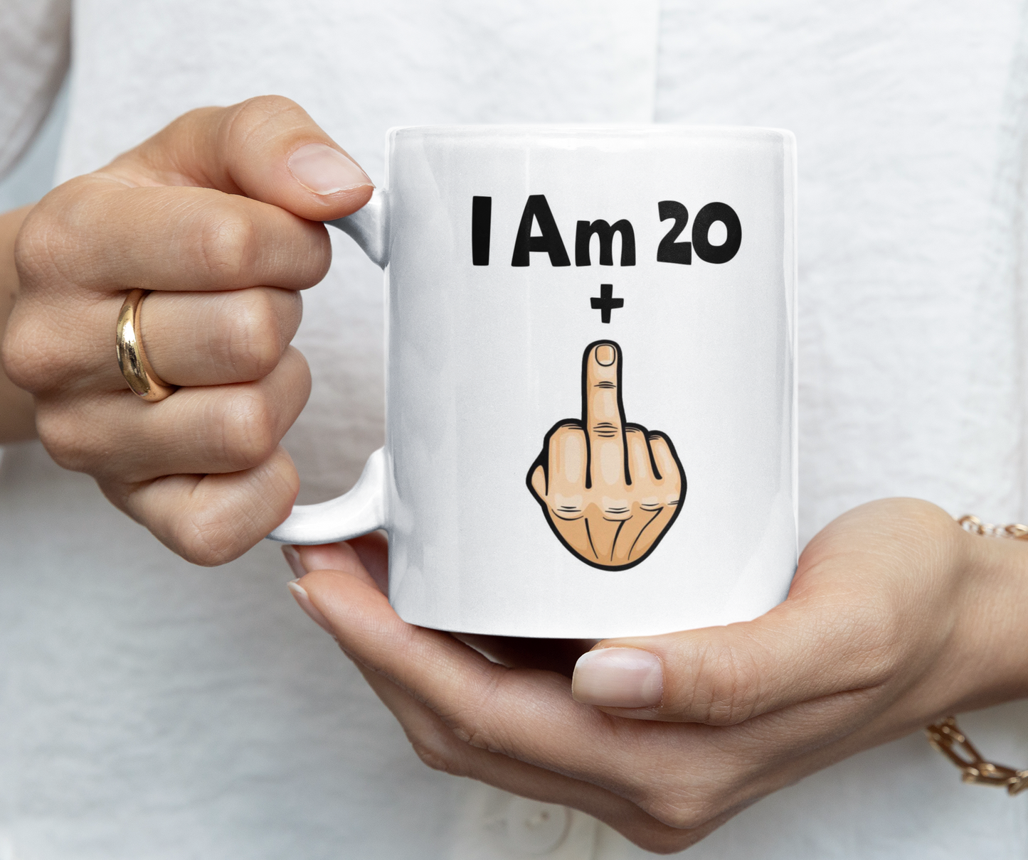 Funny Rude Mug Gift I'm 20 + Middle Finger Cute Funny Novelty Cup 21st Birthday Present