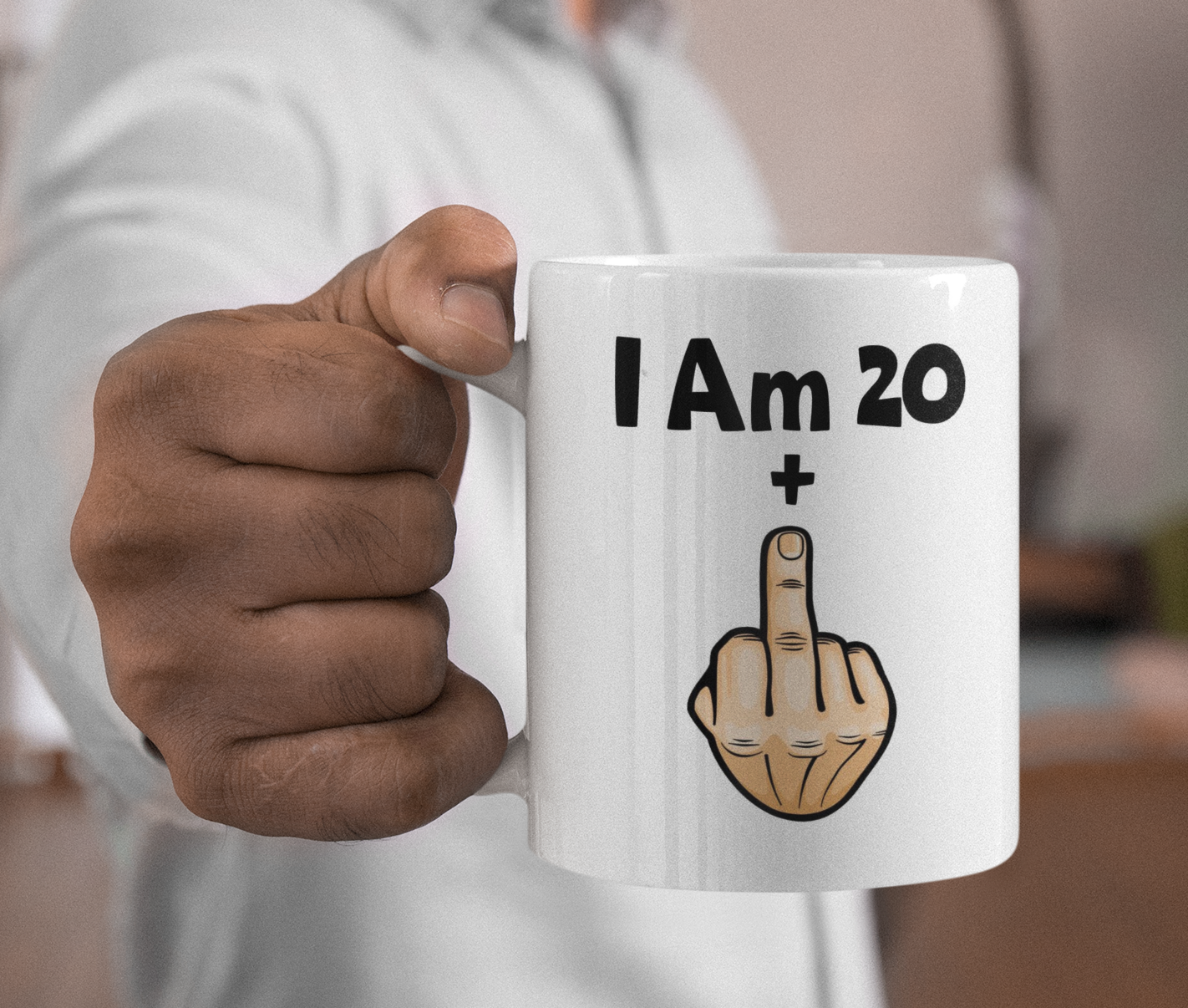 Funny Rude Mug Gift I'm 20 + Middle Finger Cute Funny Novelty Cup 21st Birthday Present