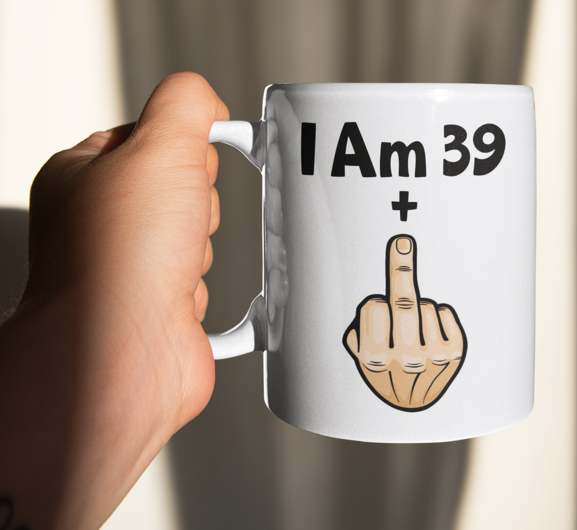 Funny Rude Mug Gift I'm 39 + Middle Finger Cute Funny Novelty Cup 40th Birthday Present