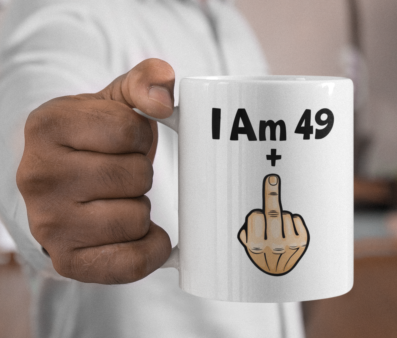 Funny Rude Mug Gift I'm 49 + Middle Finger Cute Funny Novelty Cup 50th Birthday Present (Copy)