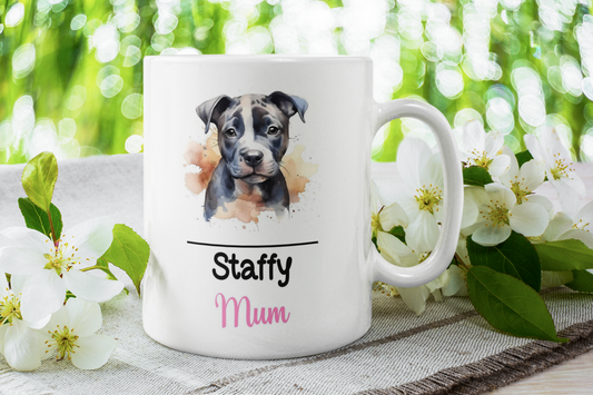Staffy Mum Mug Gift Nice Funny Cute Novelty Pet Dog Owner Cup Birthday Christmas Mother's Day Present