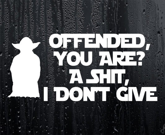 Car Sticker Offended You Are Funny Cute Star Wars Novelty Yoda Van Window Bumper Boot Door Decal Present