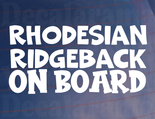 Rhodesian Ridgeback Car Sticker On Board Nice Fun Cute Novelty Dog Window Bumper Boot Door Decal Gift Present