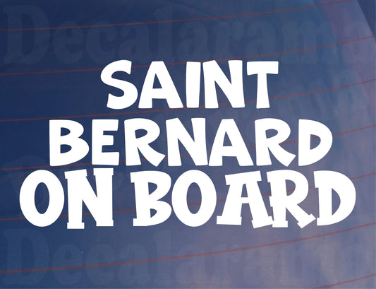 Saint Bernard Car Sticker On Board Nice Fun Cute Novelty Dog Window Bumper Boot Door Decal Gift Present