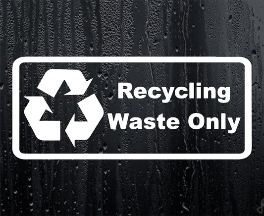 Bin Sticker Recycling Waste Only Refuse Wheelie Bin Warning Decal - Small and Large Sizes