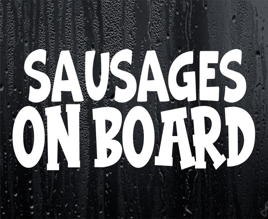 Car Van Sticker Sausages On Board Novelty Nice Cute Bumper Door Two Tier Keir Labour Decal