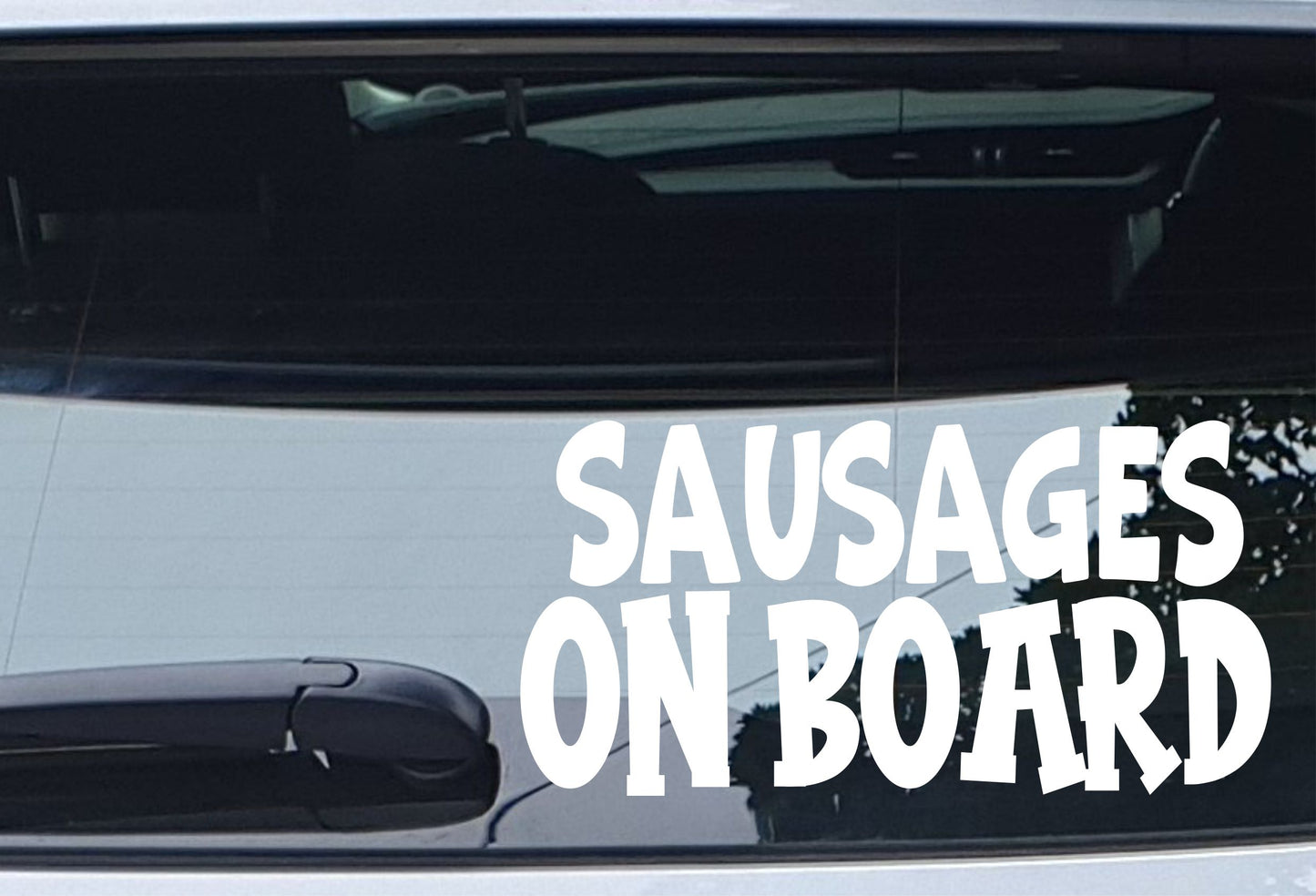 Car Van Sticker Sausages On Board Novelty Nice Cute Bumper Door Two Tier Keir Labour Decal